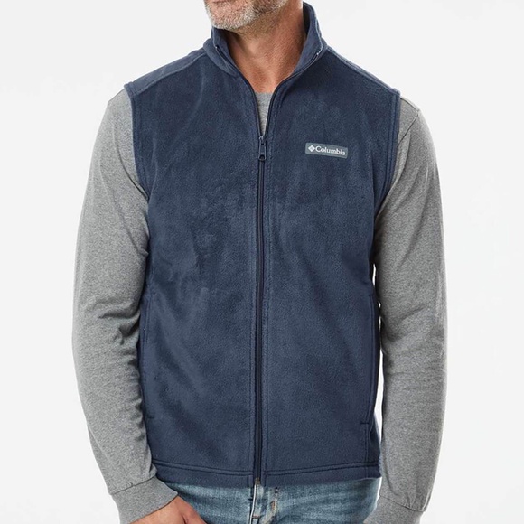 Columbia Men's Collegiate Navy Steens Mountain Fleece Vest - Picture 1 of 3